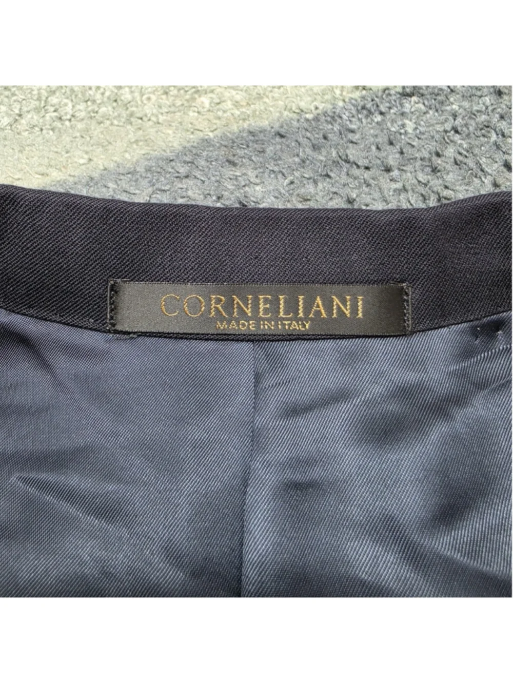 Corneliani Jacket 46L Black 100% Virgin Wool Italy Tailored Mens